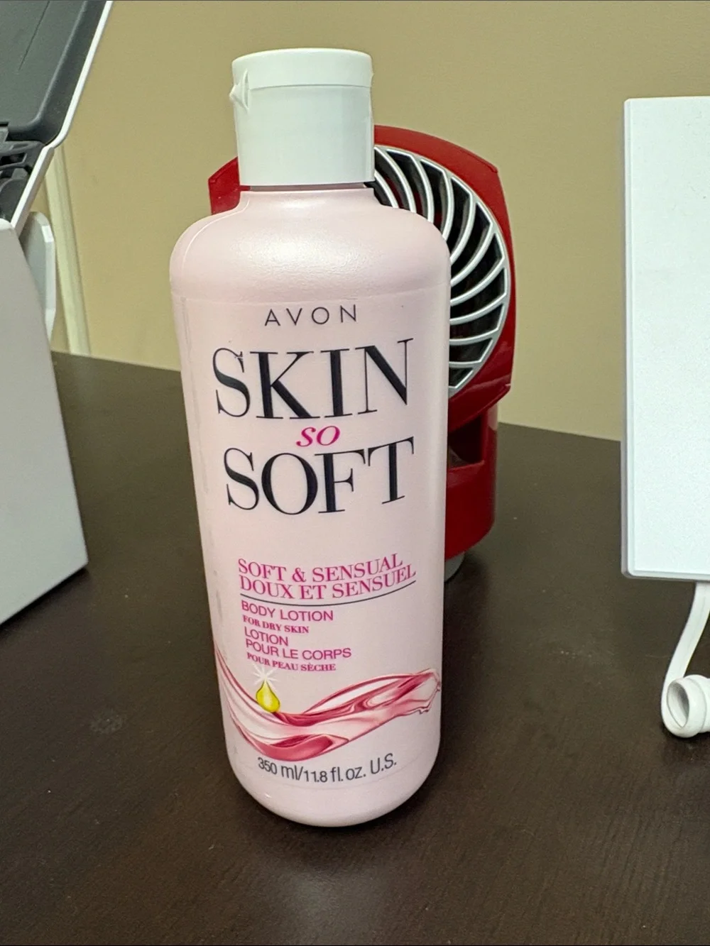 Avon Skin So Soft Body Lotion - Light Pink Bottle